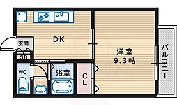 LDMSAKAI 1DKの間取図画像