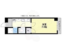 フォーレスト中百舌鳥 ワンルームの間取図画像