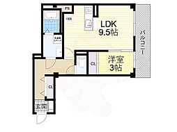 パーシモン中もず 1LDKの間取図画像