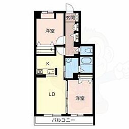 シャーメゾンけやき通り 2LDKの間取図画像