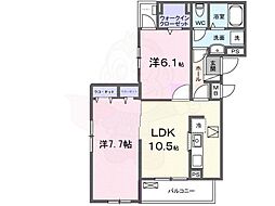 メゾンボヌール 2LDKの間取図画像