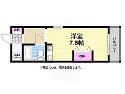 ロイヤルハイツ五番館 ワンルームの間取図画像