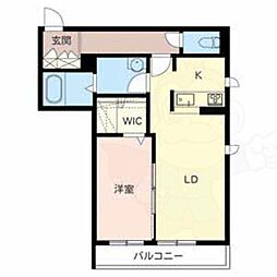 ネオ香ケ丘 1LDKの間取図画像