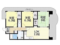 メゾンリーガル48 3LDKの間取図画像