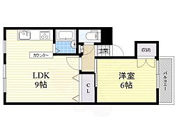 ハイムーン 1LDKの間取図画像