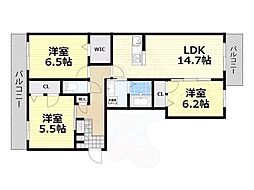 ファイブヒルズ欅参番館 3LDKの間取図画像