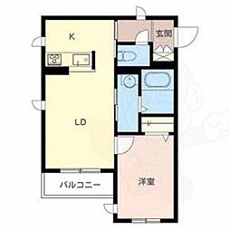 シャーメゾン戎之町 1LDKの間取図画像
