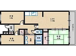 ライゼックス新堂 3LDKの間取図画像