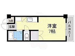 クレストコート新金岡 ワンルームの間取図画像