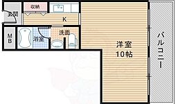 天美ハイツ 1Kの間取図画像