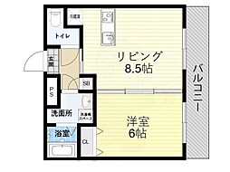 中谷ビル 1LDKの間取図画像