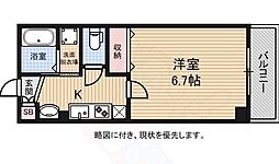 藤貴エイト 1Kの間取図画像