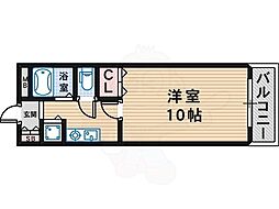 シティオ南花田 1Kの間取図画像