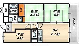 サンハイム今福 3DKの間取図画像