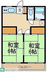 プリムヴェール 2階2Kの間取り