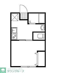 フェリーチェ 1階1Kの間取り