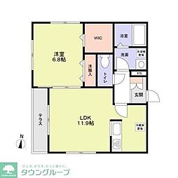 ＬＵＧＥＮＤ大宮 1階1LDKの間取り