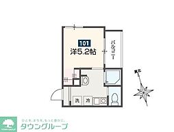MELDIA南浦和IV 3階1Kの間取り