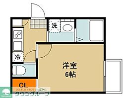 L’Aria Omiya 2階1Kの間取り