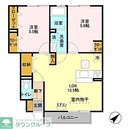 Ｆｉｏｒｅ 1階2LDKの間取り