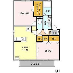 シャレーエスポワール　弐番館 2階2LDKの間取り