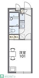 レオパレスミヤマエ 2階1Kの間取り