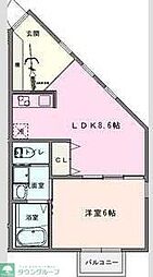 Cosmo Villa Kasukabe 2階1LDKの間取り