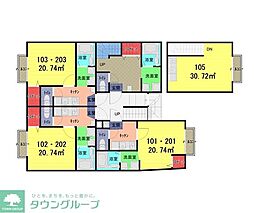 アズリア岩槻 1階1Kの間取り