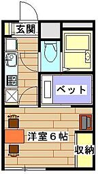 JR京浜東北・根岸線 与野駅 徒歩7分の賃貸アパート 2階1Kの間取り