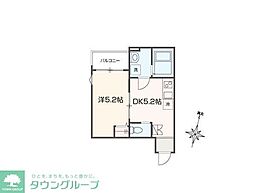 MELDIA西大宮III 204 2階1DKの間取り