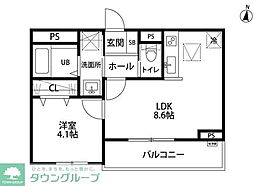 リーブルファイン中央区本町西 1LDKの間取図画像