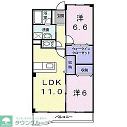 ウィスタリア 2LDKの間取図画像
