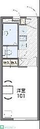 レオパレスリベェール 1Kの間取図画像