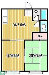 パレス上小 2DKの間取図画像