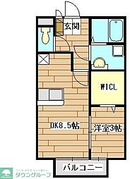 クレセール 1LDKの間取図画像
