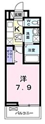 サニーブリッサ 1Kの間取図画像