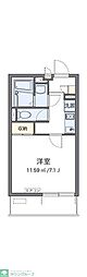 レオパレスCLEINOルメルシェ 1Kの間取図画像