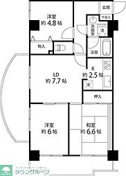 センチュリー浦和 3LDKの間取図画像