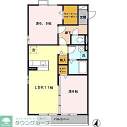 プリムローズ1 2LDKの間取図画像
