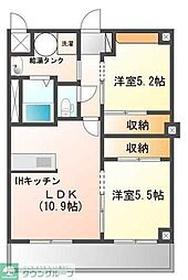 メゾンドブレホ 2LDKの間取図画像