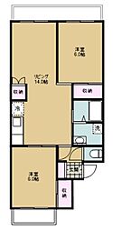 メゾンドルミエール1 2LDKの間取図画像