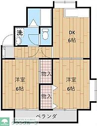 エンゼルハイツ.C 2DKの間取図画像