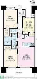 日神パレステージ大宮中央 2SLDKの間取図画像