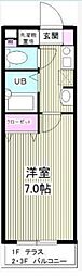 エトワール東浦和 1Kの間取図画像