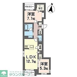 グラン浦和 2LDKの間取図画像
