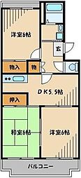 (株)鳥海興産第3ビルリバーサイドパーク 3DKの間取図画像