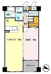 ソレイユ南与野 1LDKの間取図画像