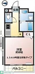 ディオール 1Kの間取図画像