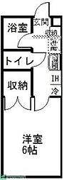 キャンパスセブン 1Kの間取図画像