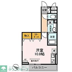 第10グリーンハイツ ワンルームの間取図画像